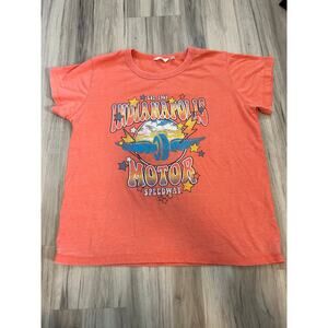 Indianapolis 500 Motor Speedway Womens T Shirt Size Large L Peach Camp David